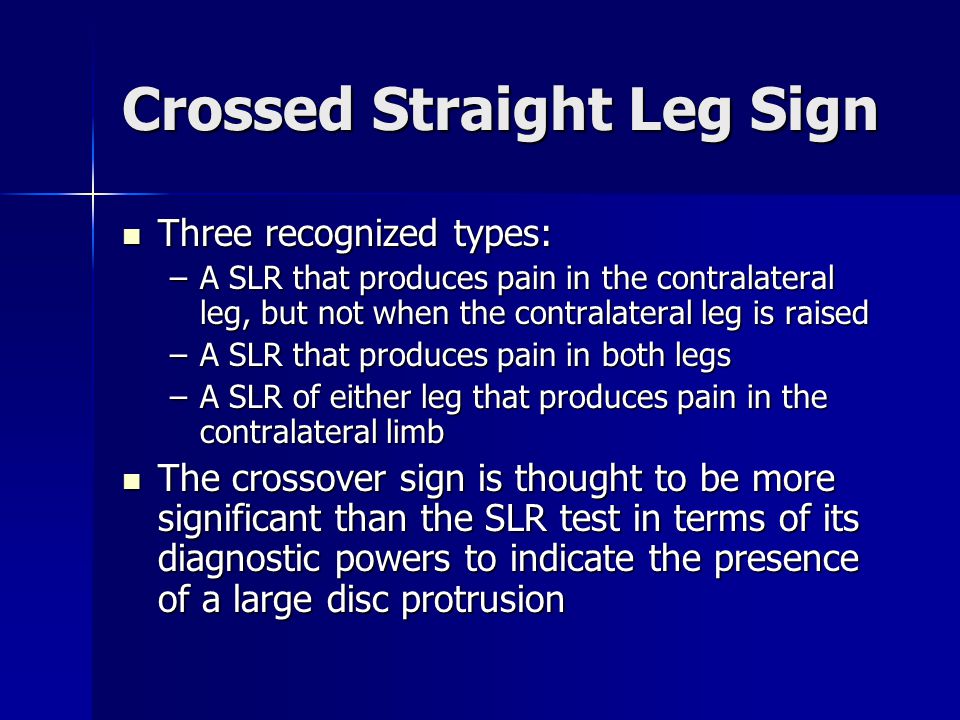 Crossed Straight Leg Raise Test